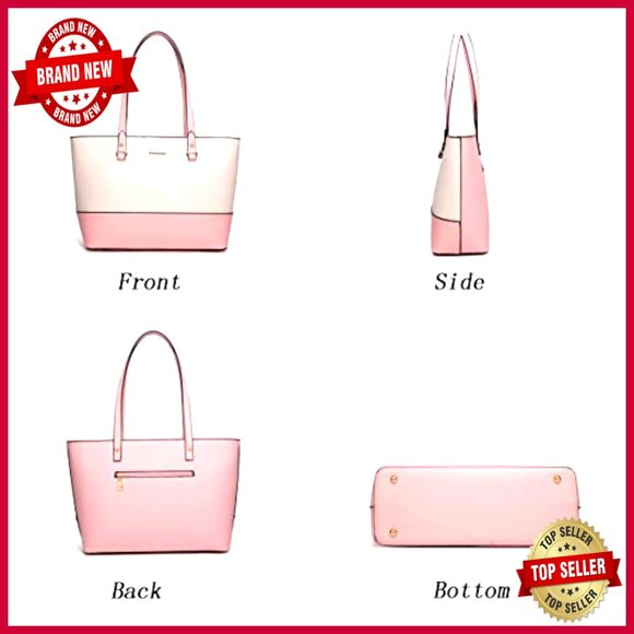 Synthetic Leather Tote Set with Crossbody Bag, Wallet, and Cosmetic Case - Picture 5 of 7